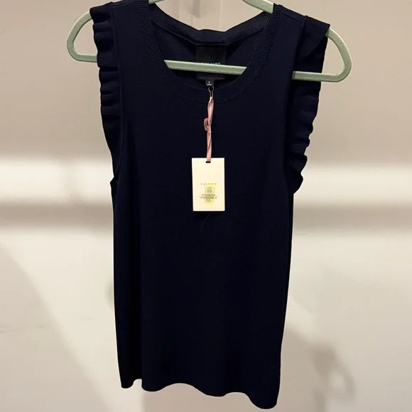Alex Marie Midnight Blue Ruffle Tank Top - Picture 1 of 2